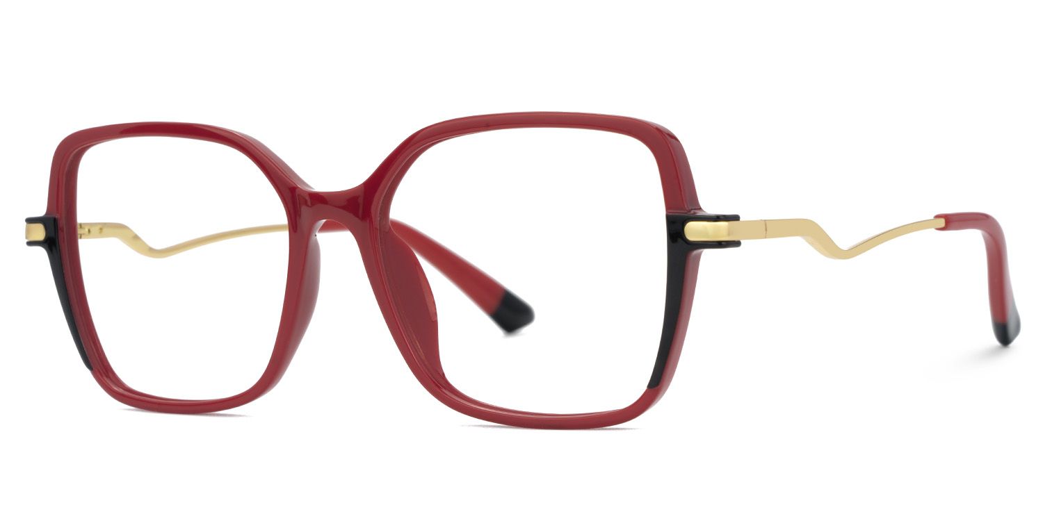 Rendon Thin Clear Red Glasses in Square Design | ZEELOOL Canada1