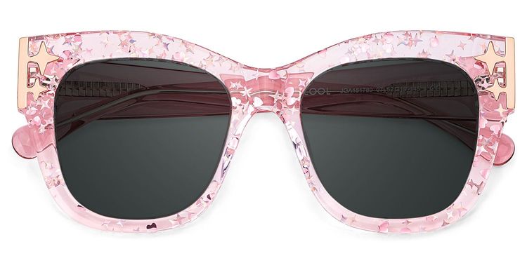 Minfia Square Pink Glasses