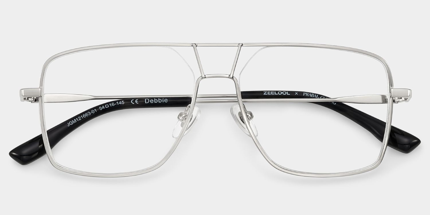 Debbie Silver Metal Frame Aviator Glasses | ZEELOOL x Prabal Gurun2