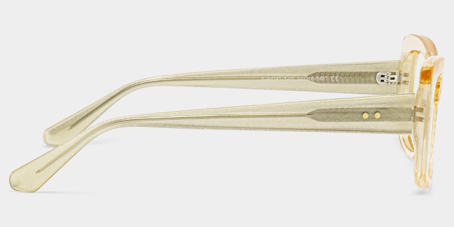 Leona Rectangle Gold Glitter Eyeglasses with Bling Frame | ZEELOOL3