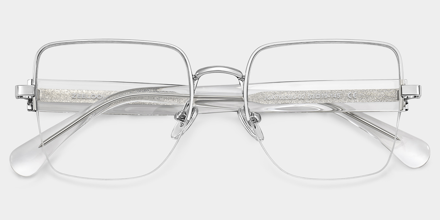 Lauren Silver Frame Glasses with Square Frame Online | ZEELOOL1