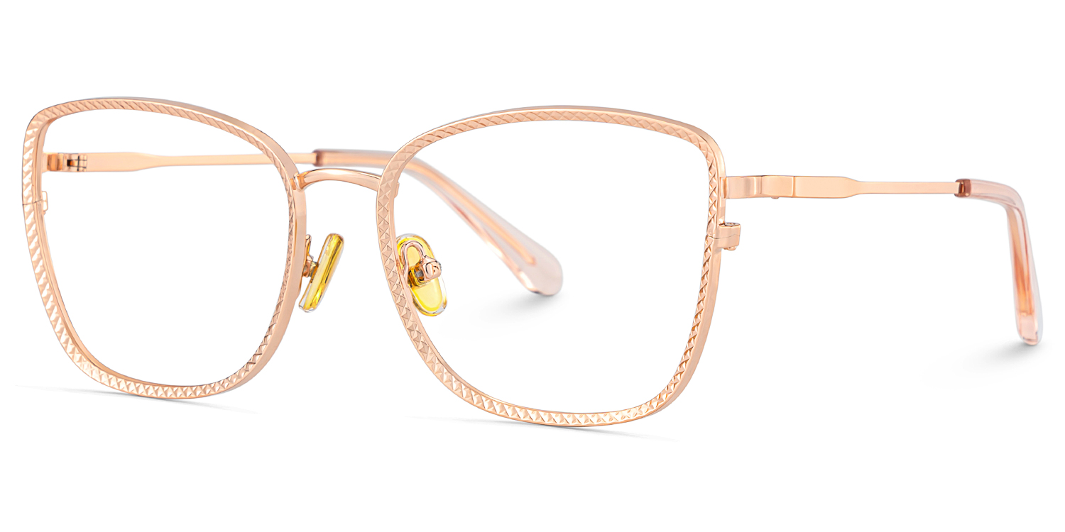 Ronan Eyeglasses in Rectangle Rose Gold Frame | ZEELOOL Canada2