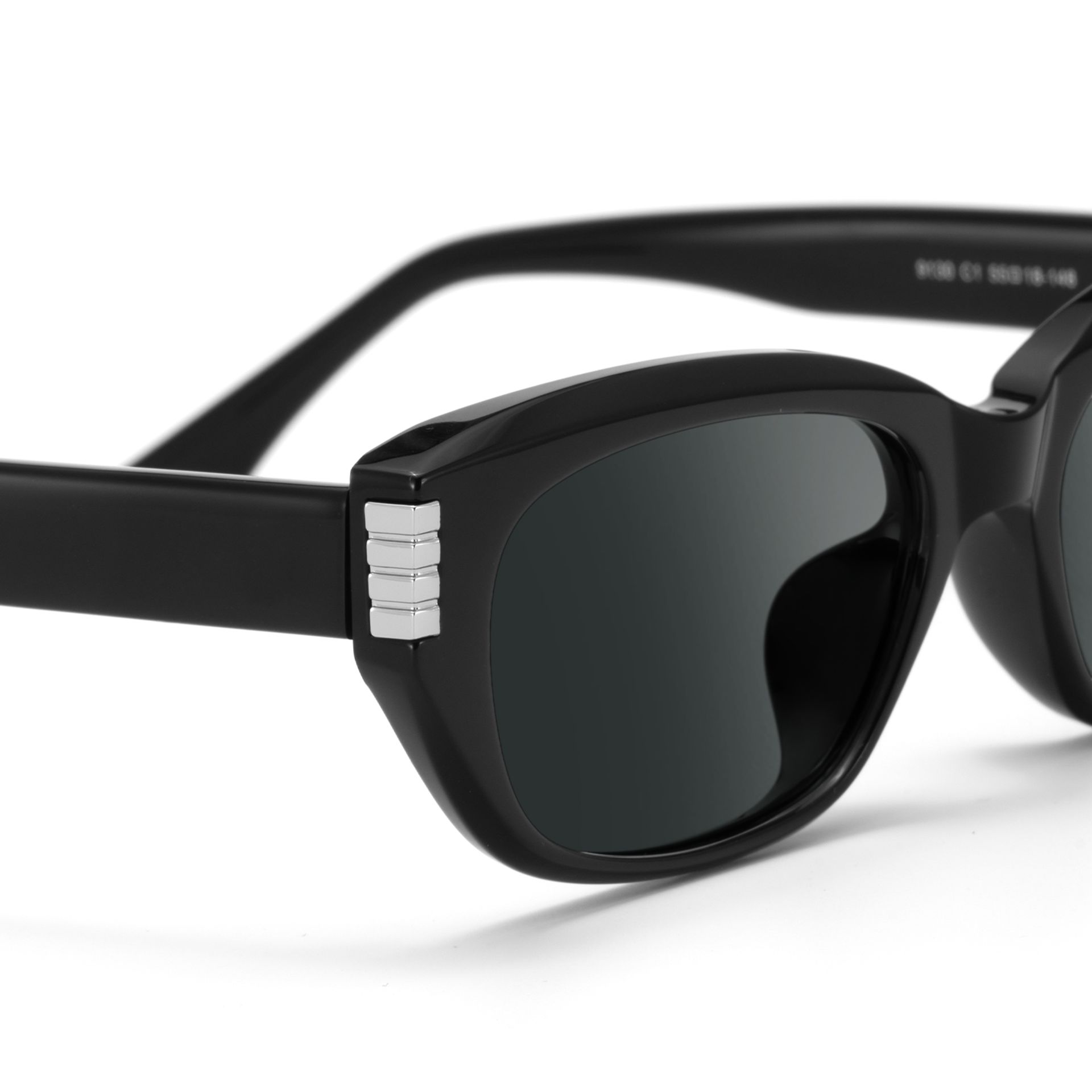 Riviera Black Geometric Sunglasses in TR90 Material4