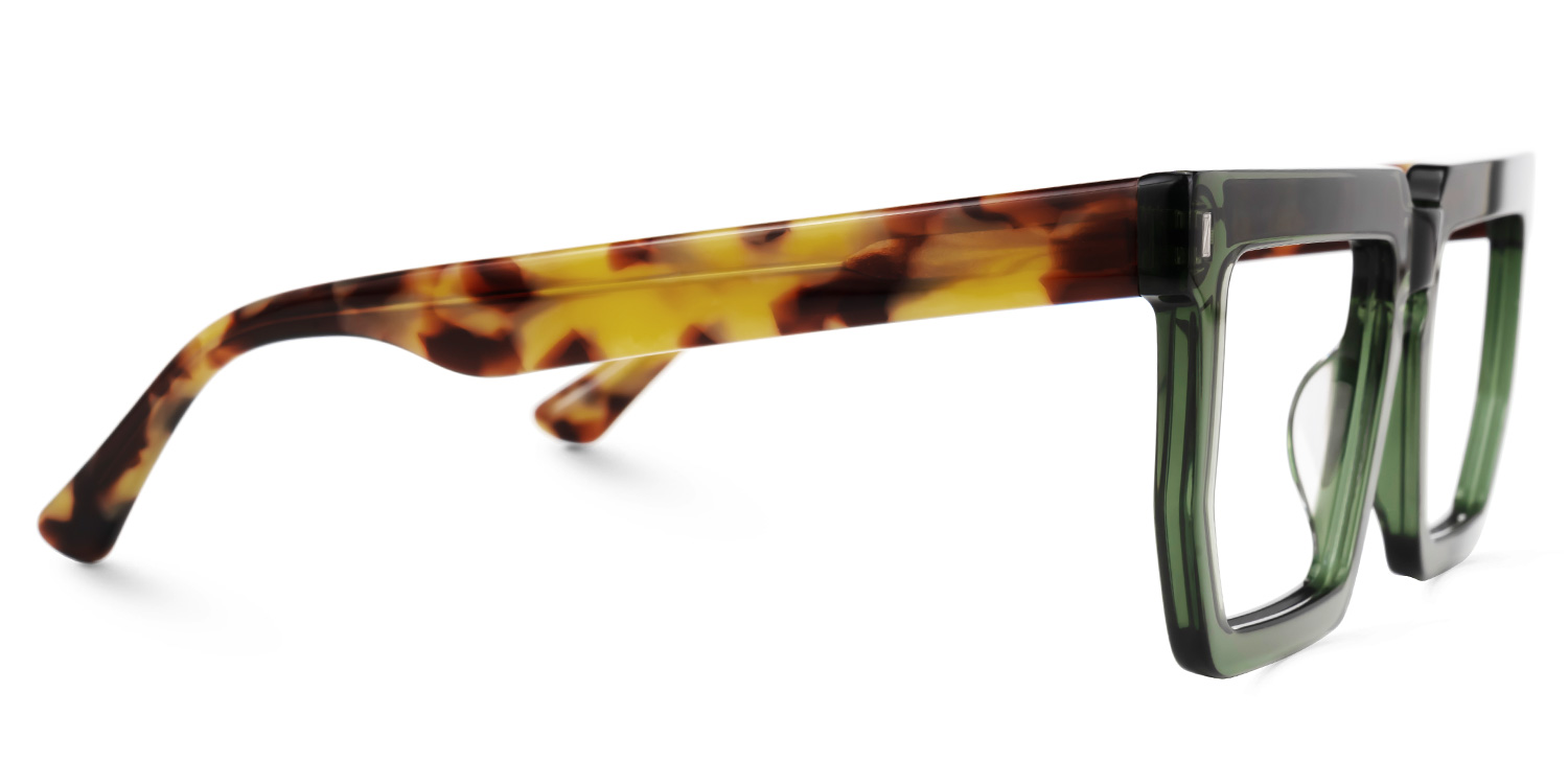 Daniela Rectangle Green Glasses3