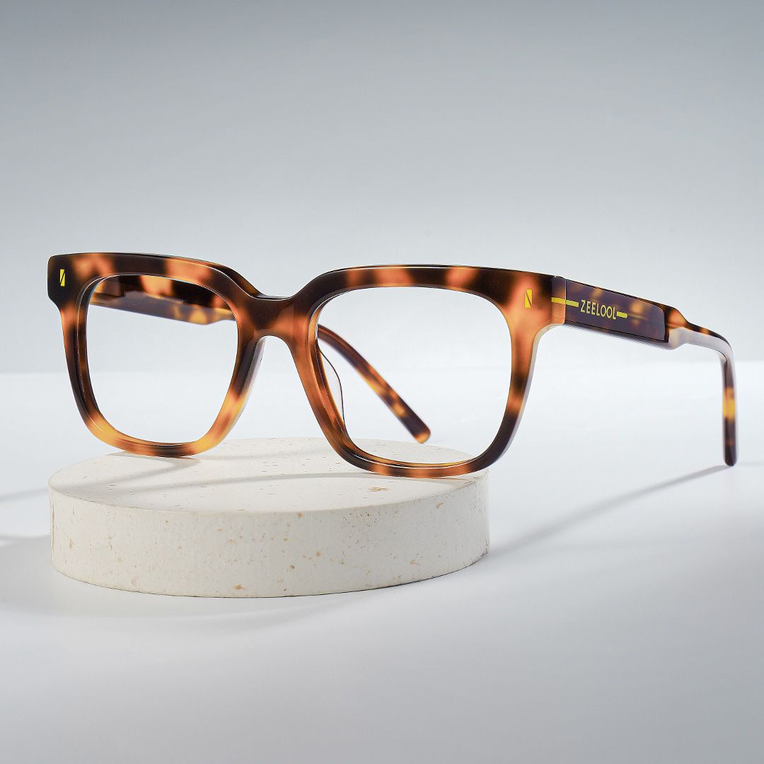 Rectangle Tortoise Eyeglasses For Men0