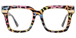 Taylor Leopard Print Square Glasses0