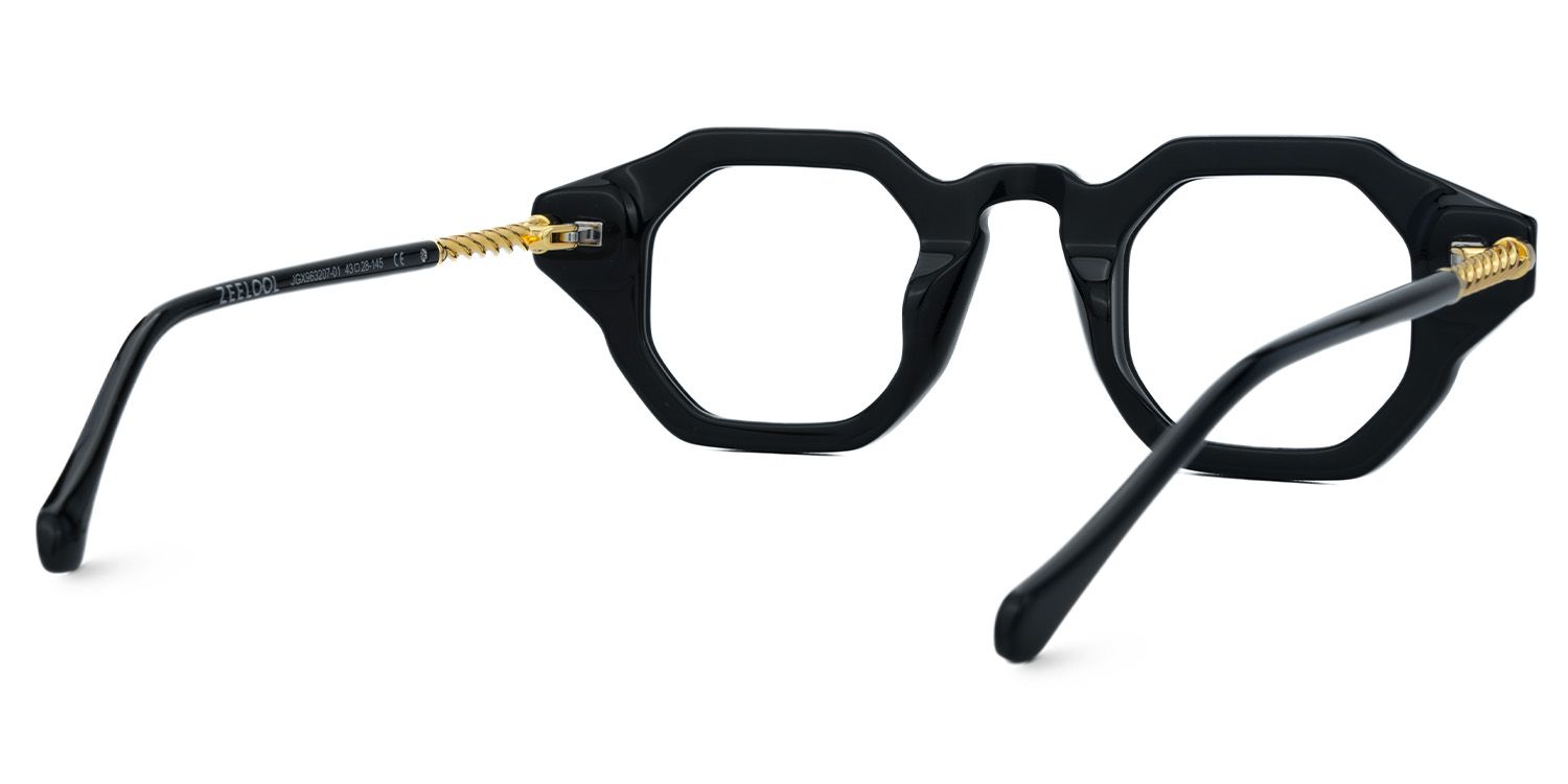 Buy Black Hexagon Shape Glasses Frames Online | ZEELOOL Canada3