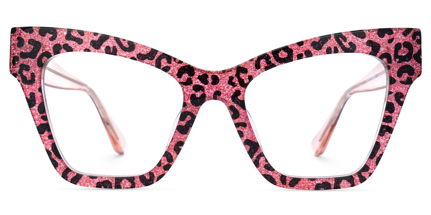 Designer Ansyah Cat Eye Pink Leopard Print Frame Glasses1