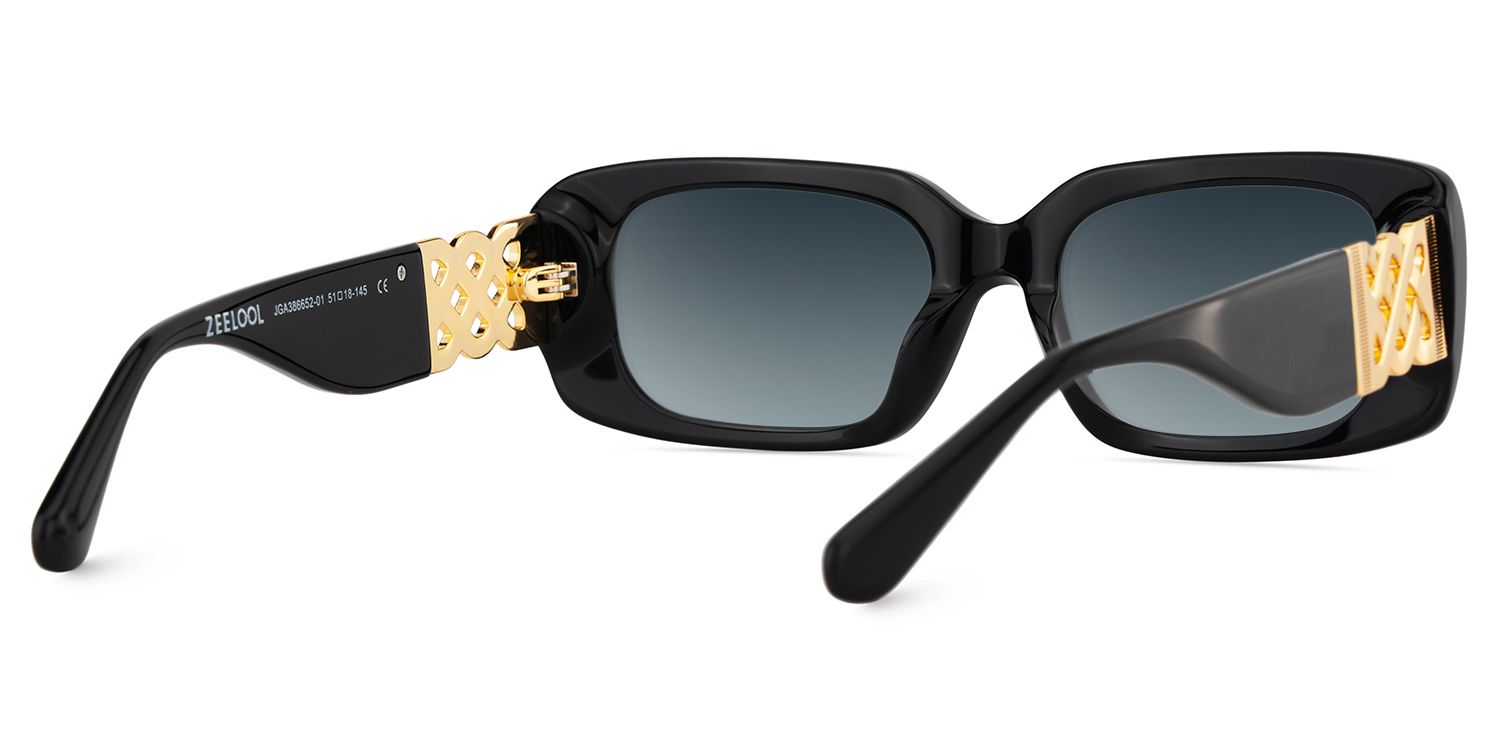 Jonas Rectangle Black Color Frame Glasses for Women | Zeelool4