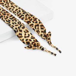 Vintage Trendy Brown Leopard Scarf Glasses Chain0