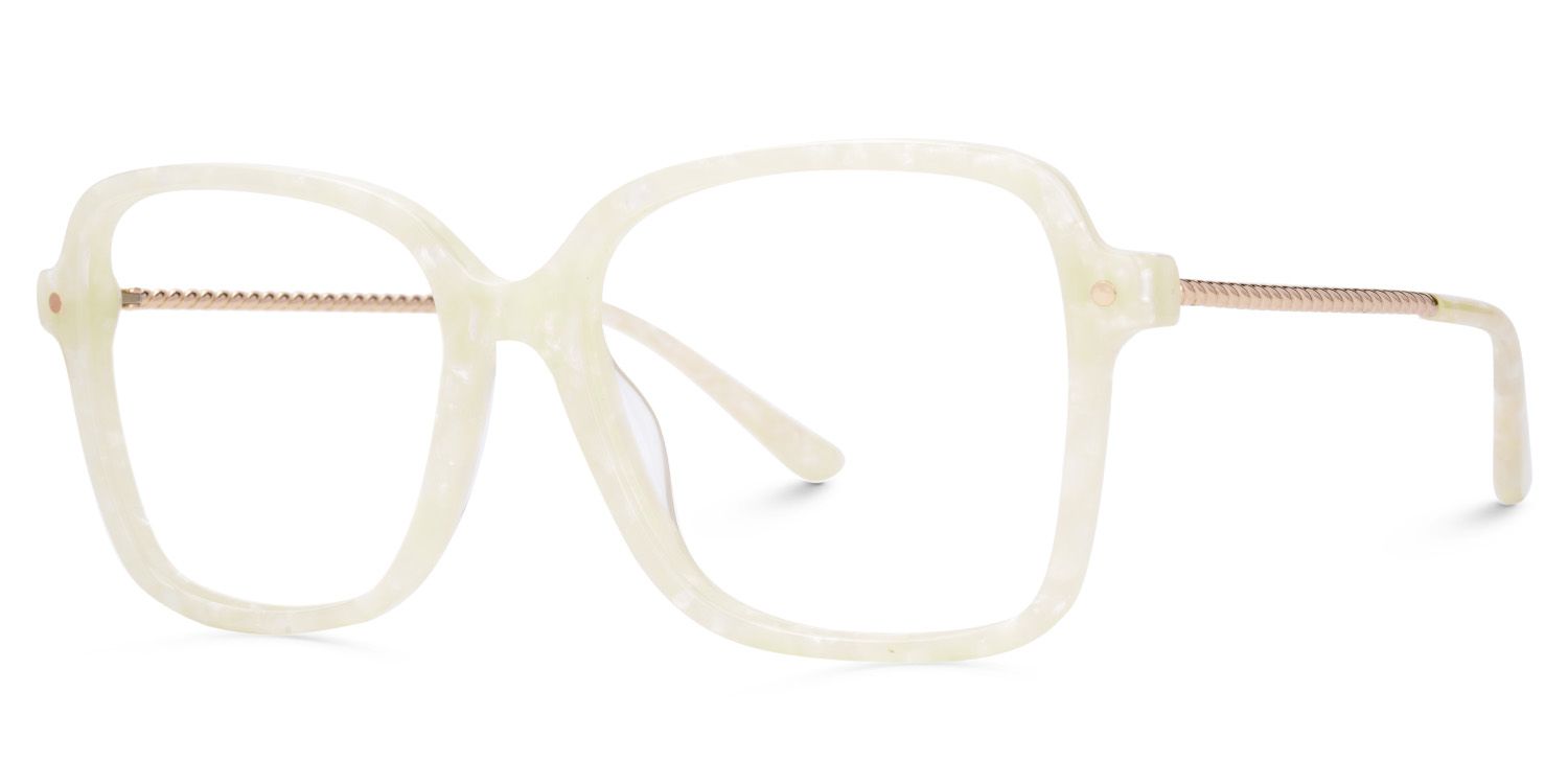 Thin Frame Square Glasses With White On Sale1