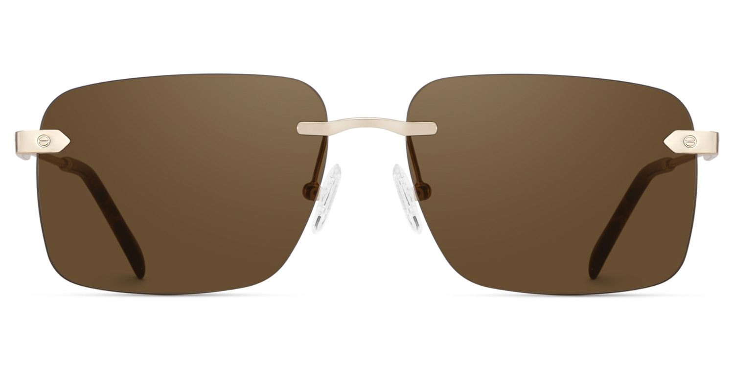 Rey Rectangle Gold Sunglasses for Women & Men | ZEELOOL CA0