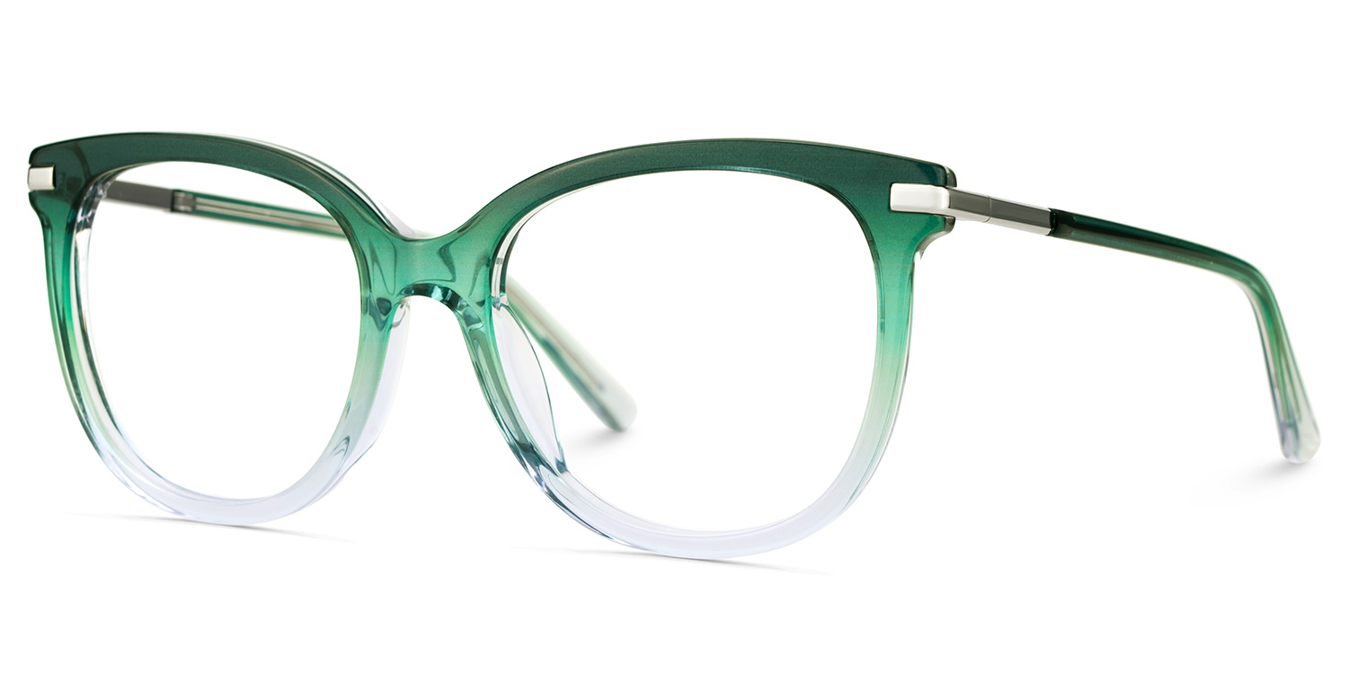 Round Green Gradient Crystal Glasses3