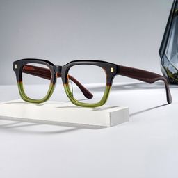 Marleni Square Brown Green Glasses0