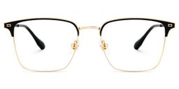 Dawson Browline Black Gold Glasses1