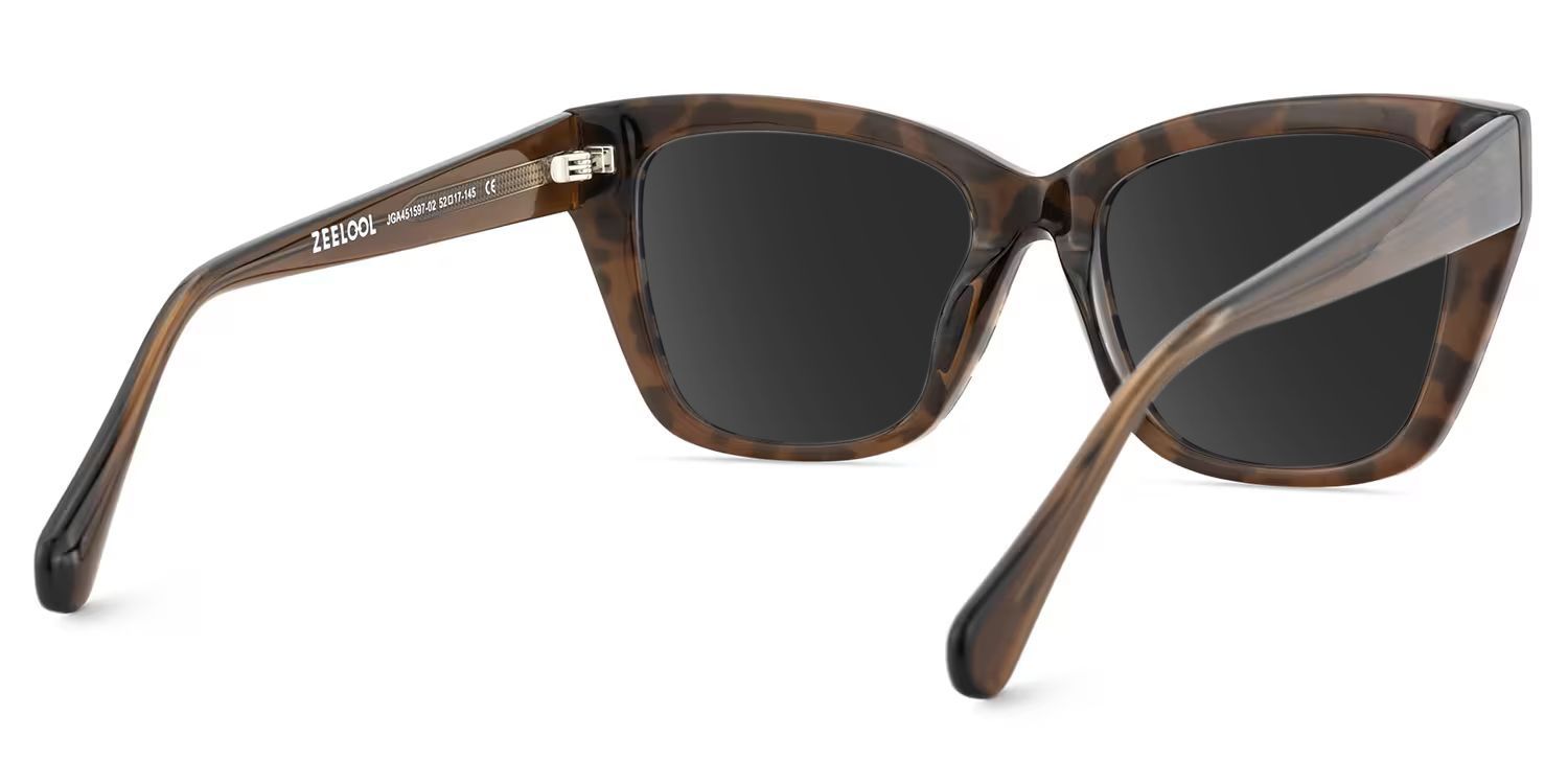 Tessia Brown Leopard Square Polarized Sunglasses for Driving | ZEELOOL CA4