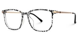 Fezell Square Black-White Glasses1