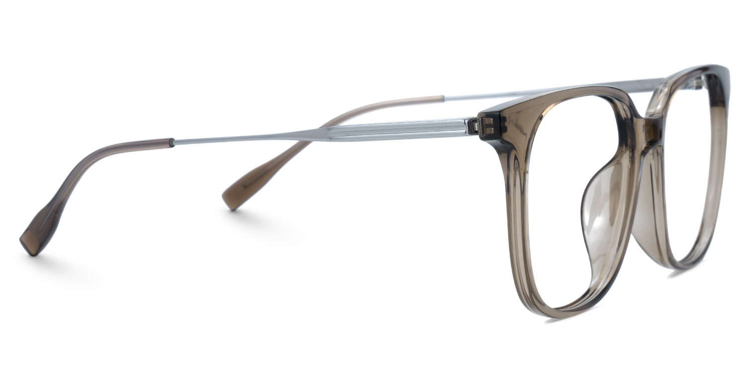 Ameedah Brown Square Thin Glasses | ZEELOOL Canada3