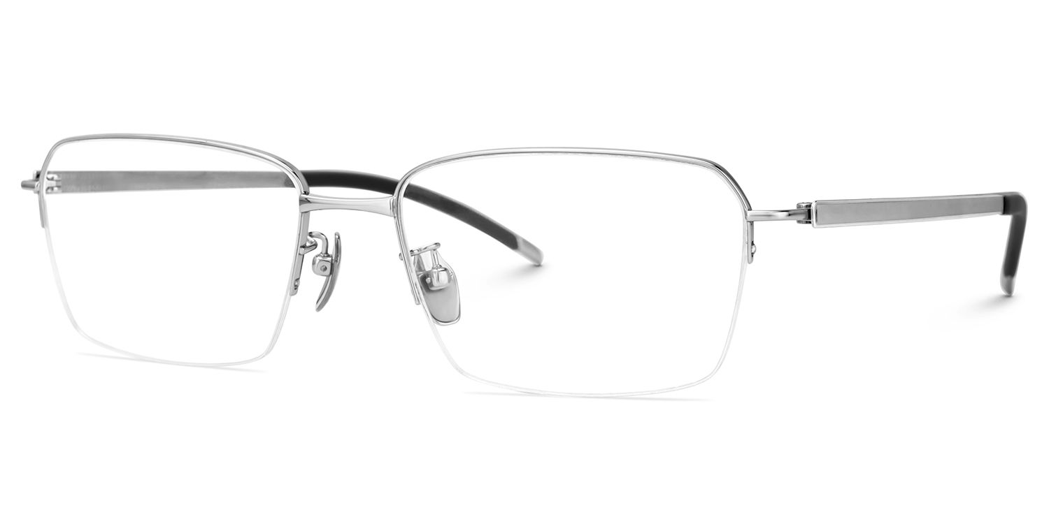Men's Rectangular Glasses Frames In Semi-Frame2