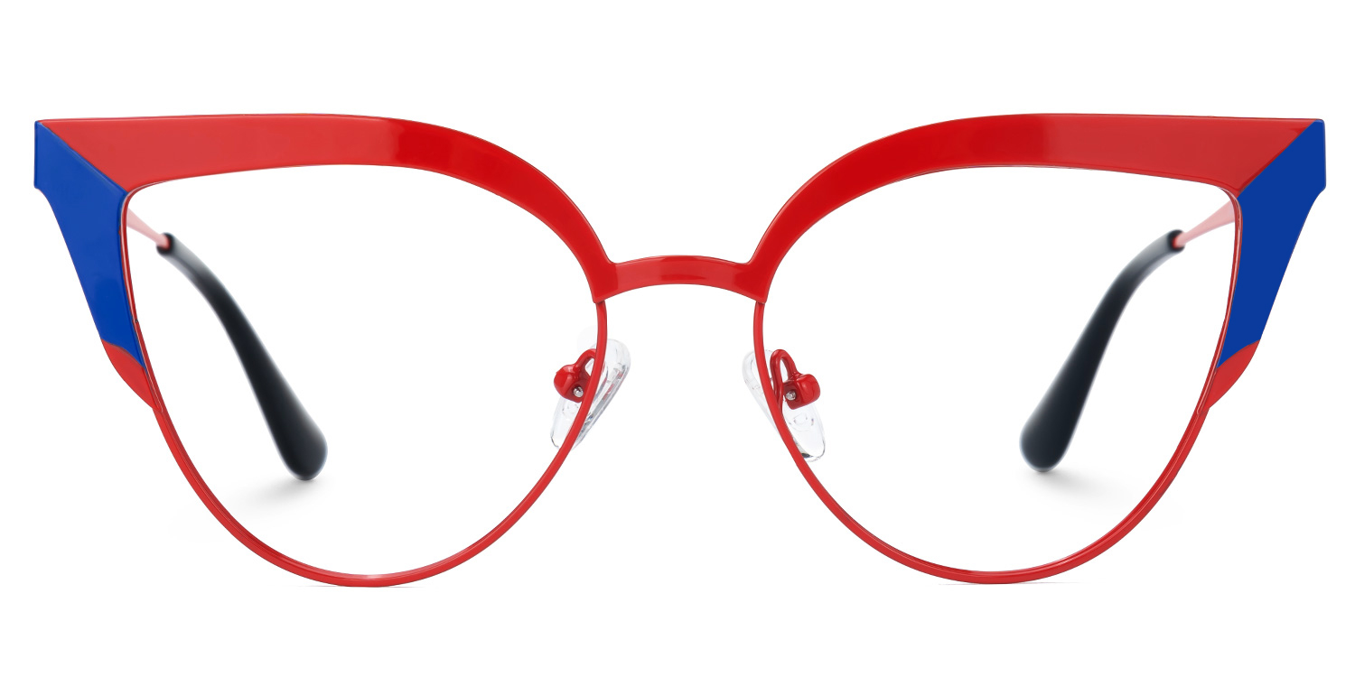 Wendi Cateye Red-Blue Glasses0