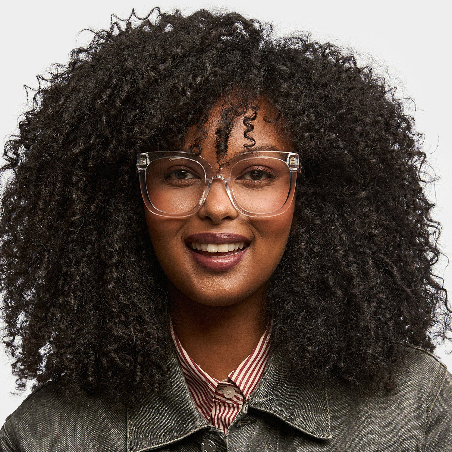 Ebony Square Crystal Clear Frame Glasses | Zeelool0