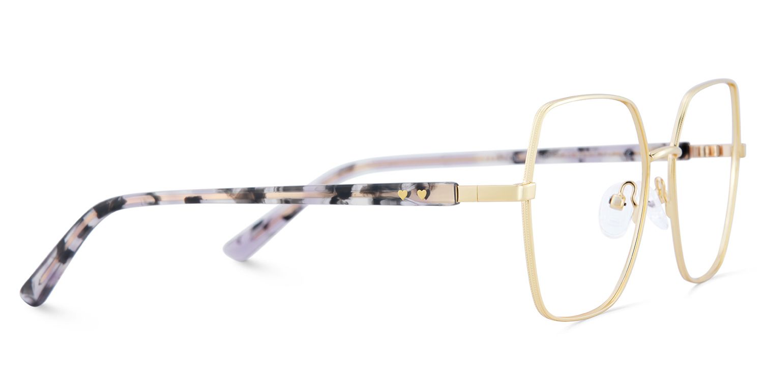 Billie Golden Geometric Prescription Glasses | ZEELOOL Canada3