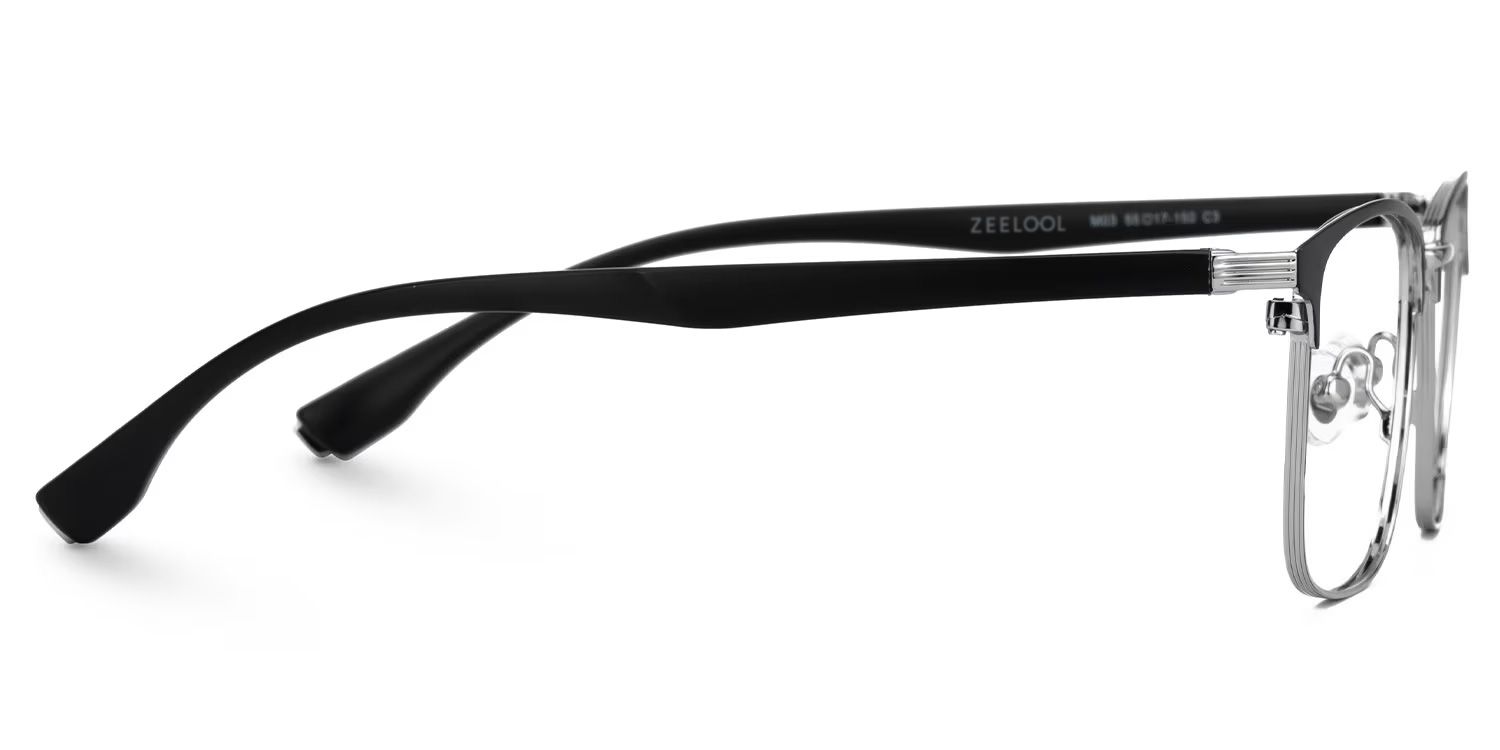 Eaddy Silver Eyeglasses with Rectangle Shape | ZEELOOL Canada2
