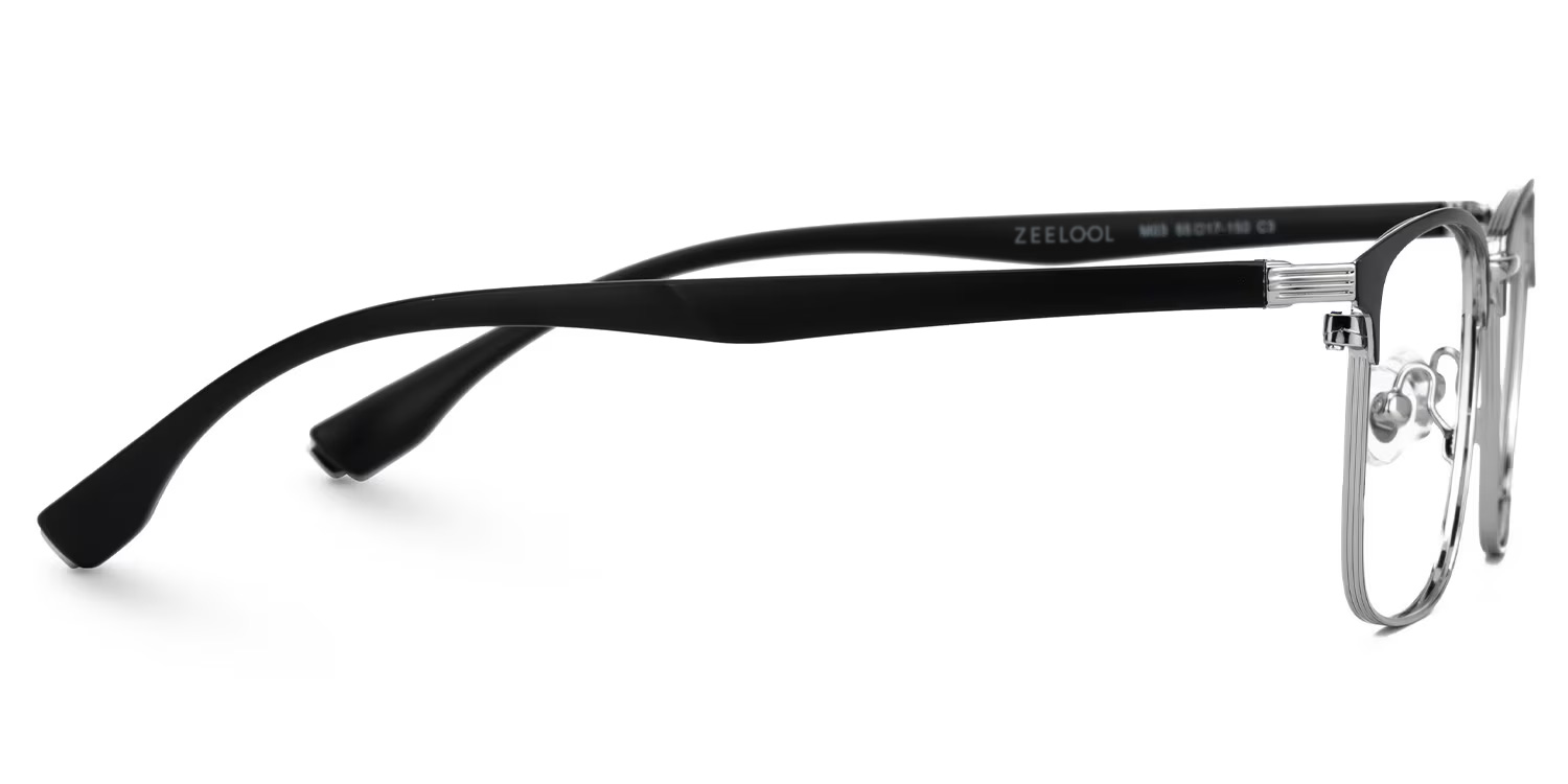 Eaddy Silver Eyeglasses with Rectangle Shape | ZEELOOL Canada2