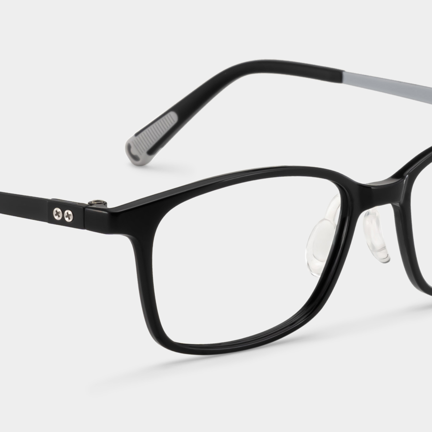 Finne Rectangle Black Frame Eyeglasses for Teens4