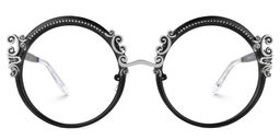 Nelida Round Black Glasses0