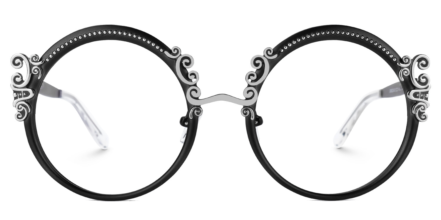 Nelida Round Black Glasses0
