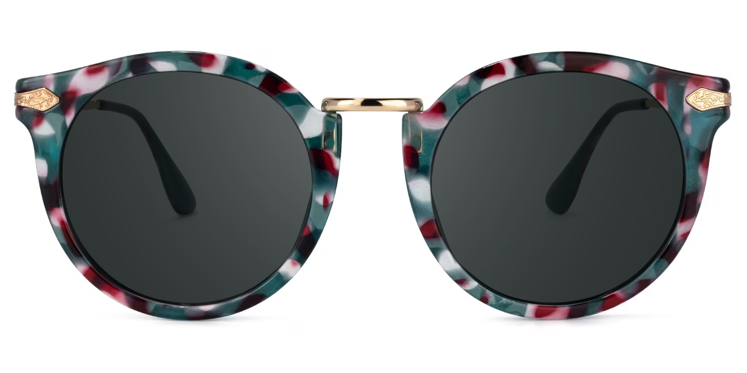 Quentina Round Blue Glasses good-img