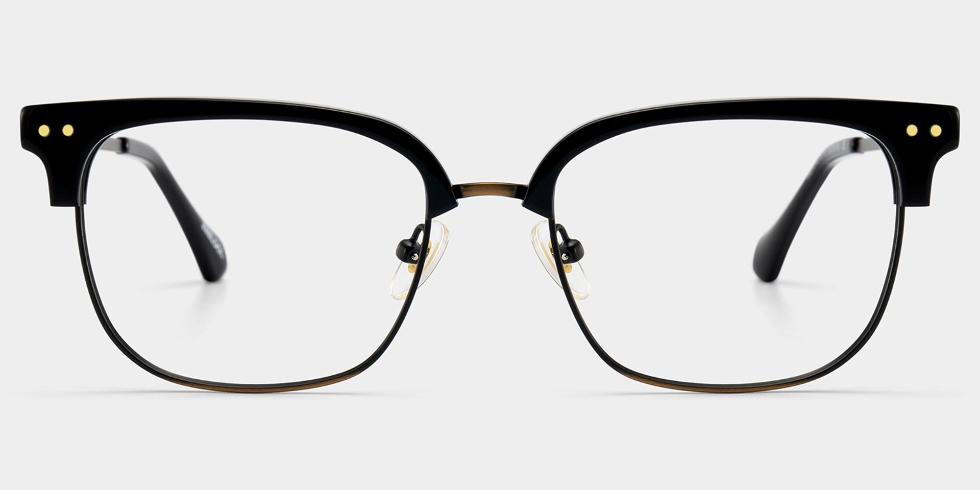 Nathan Black Frame Glasses with Browline Frame Online | ZEELOOL1
