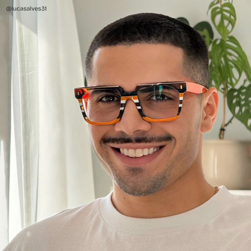 Laguer Rectangle Orange Glasses
