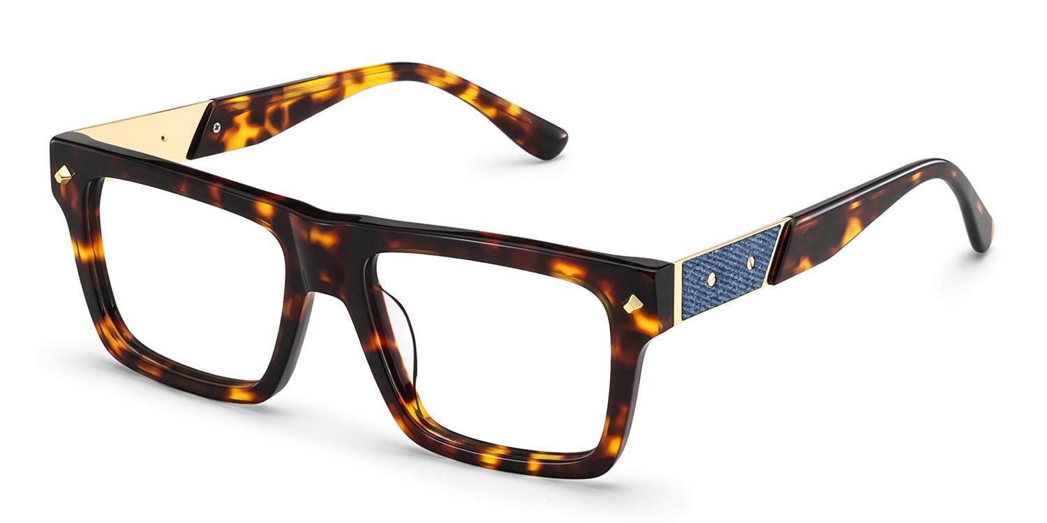 Trent Eyeglasses in Rectangle Tortoise Frame | ZEELOOL Canada3