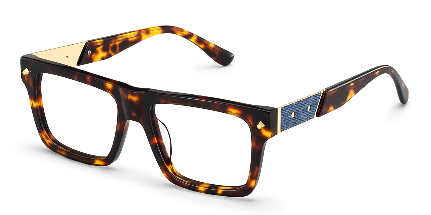 Trent Eyeglasses in Rectangle Tortoise Frame | ZEELOOL Canada3