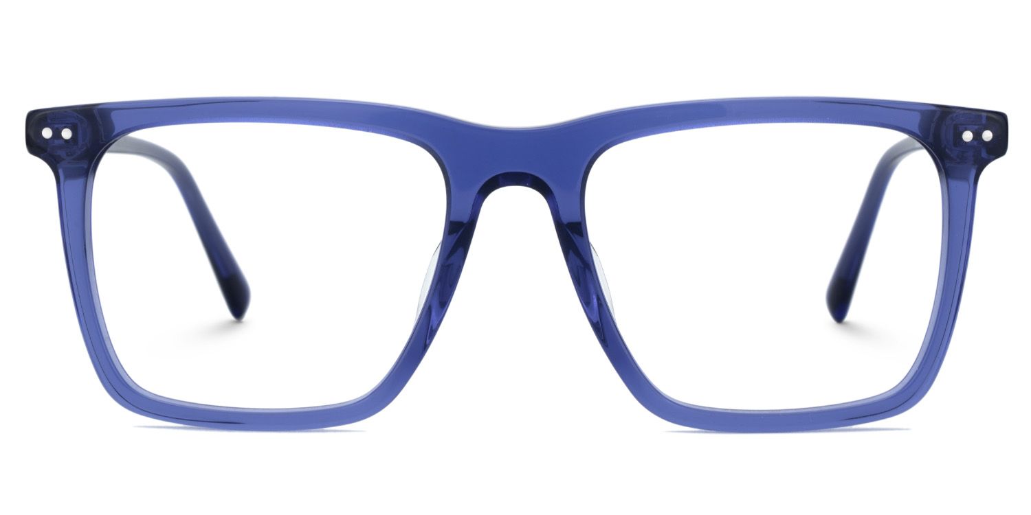 Men's Blue Frame Glasses With Square Shape0
