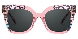 Malcolm Square PinkLeopard Glasses0