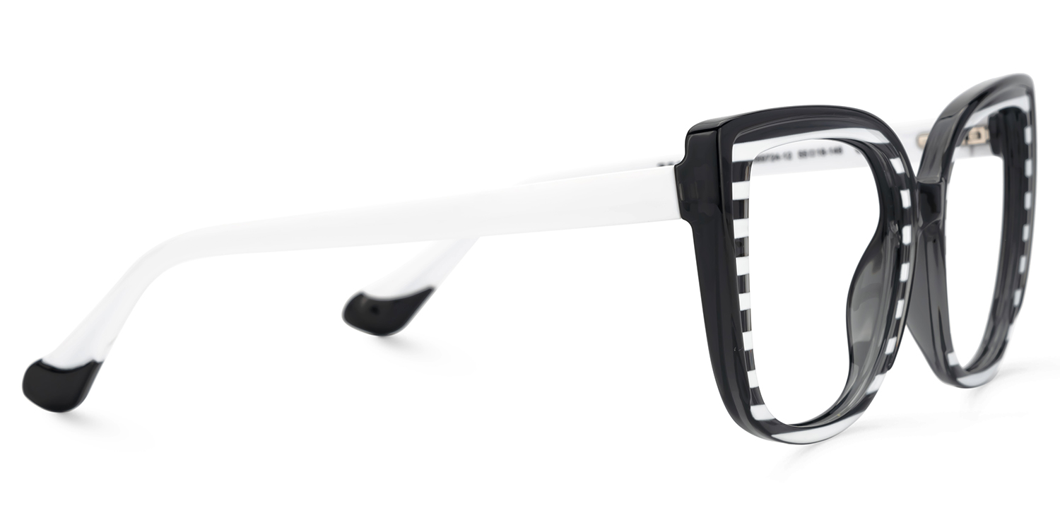 Fenn Cateye Black White Glasses4