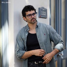 Michael Square Blue Glasses7