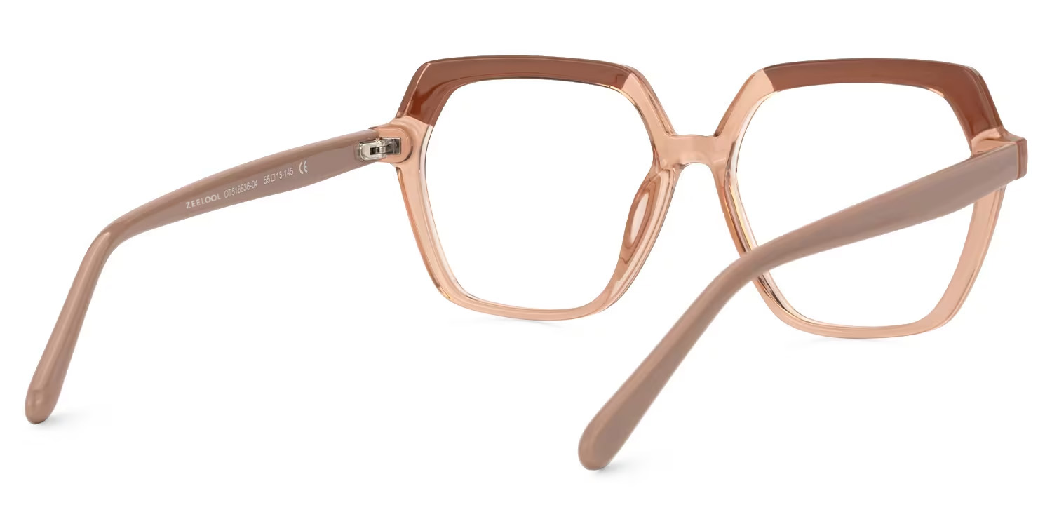 Norah Geometric Champagne EyeGlasses and Glasses Frames3