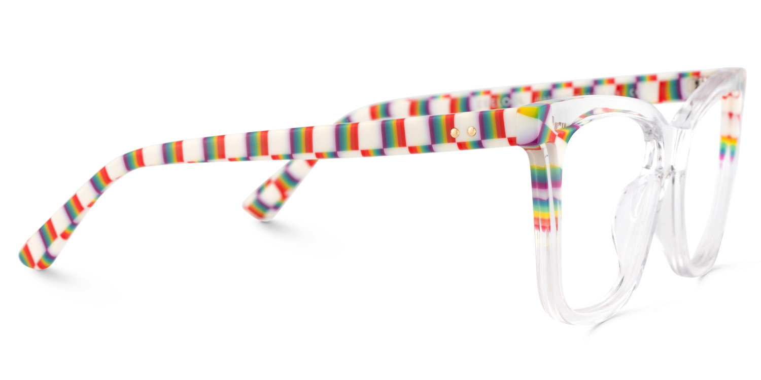 Square Clear Acetate Frame Eyeglasses | ZEELOOL Canada4