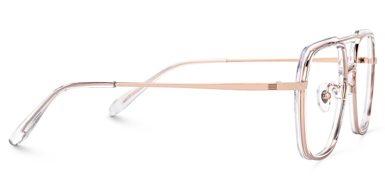 Clear Vergie Aviator Frame Eyeglasses | ZEELOOL Canada2
