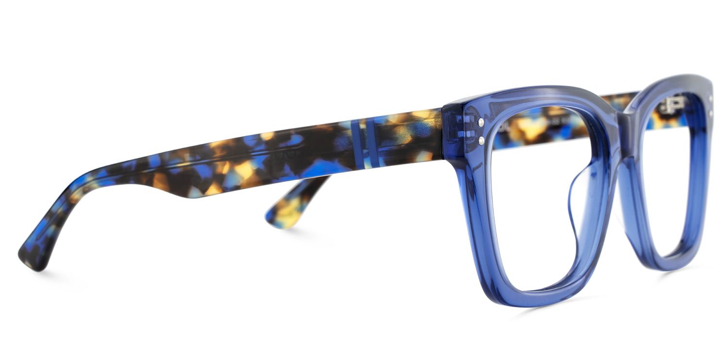 Gaydeh Transparent Blue Glasses With Rectangle Shape | ZEELOOL Canada4