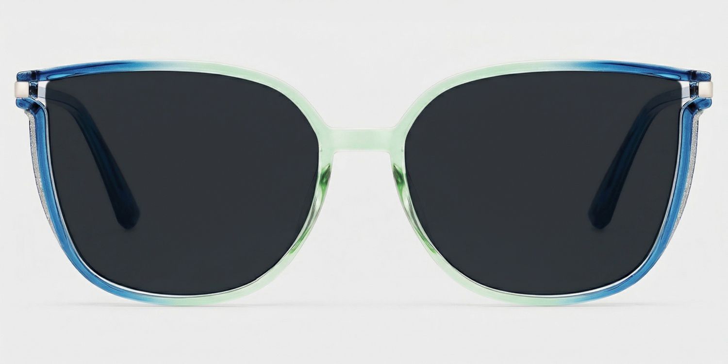 Rodz Square Blue-Green Prescription Glasses and Frames0