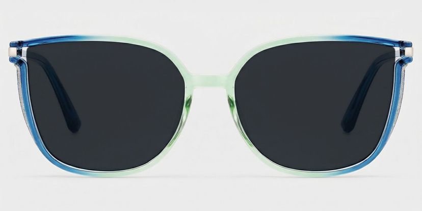 Rodz Square Blue-Green Glasses