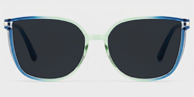 Rodz Blue-Green Square Sunglasses