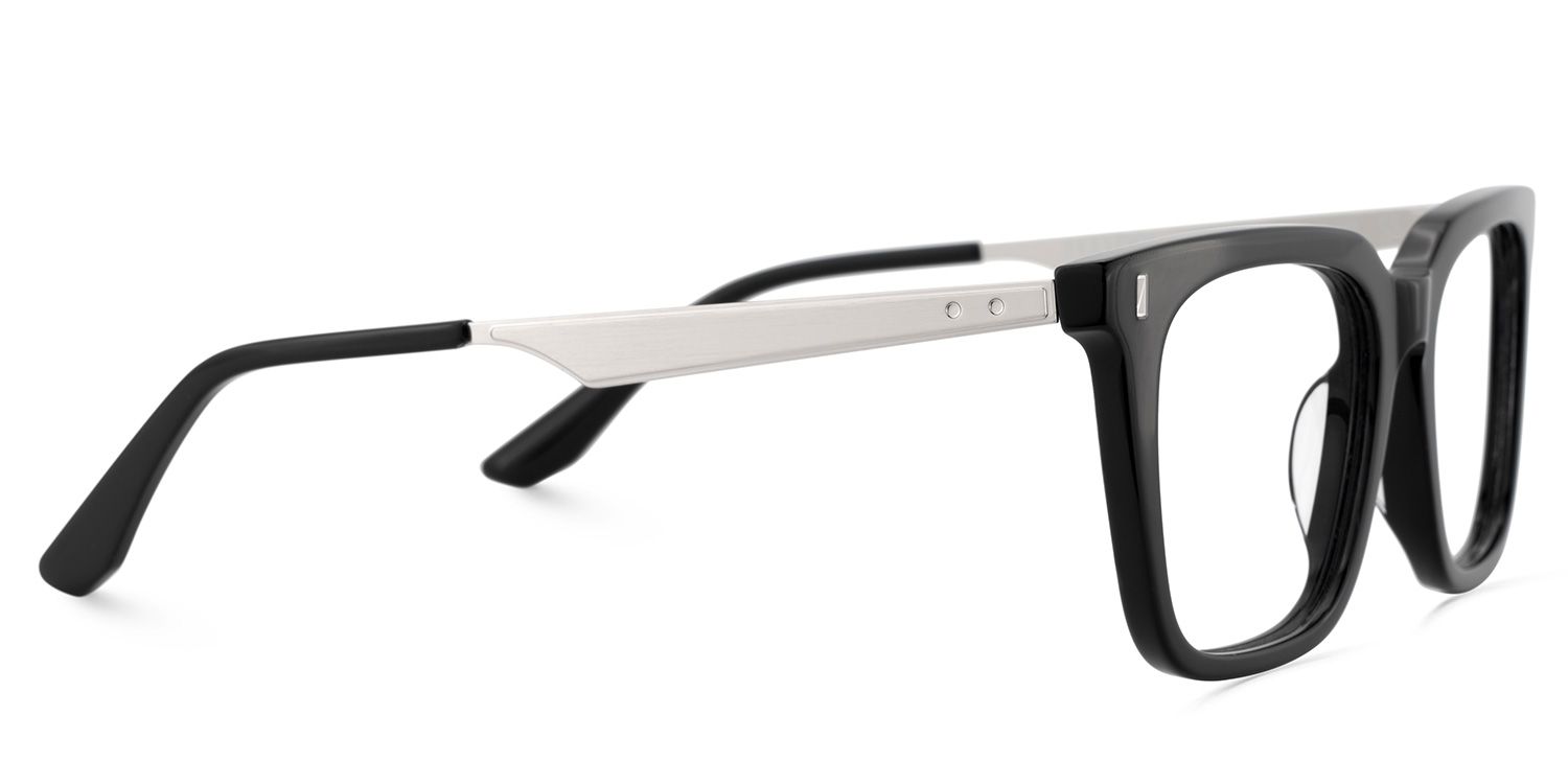 Brook Black Rectangle Prescription Glasses | ZEELOOL Canada4