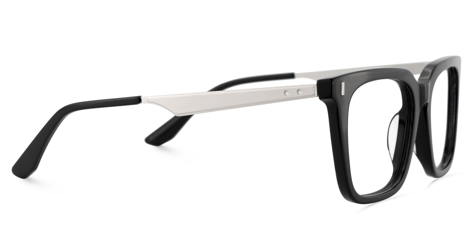 Brook Black Rectangle Prescription Glasses | ZEELOOL Canada4
