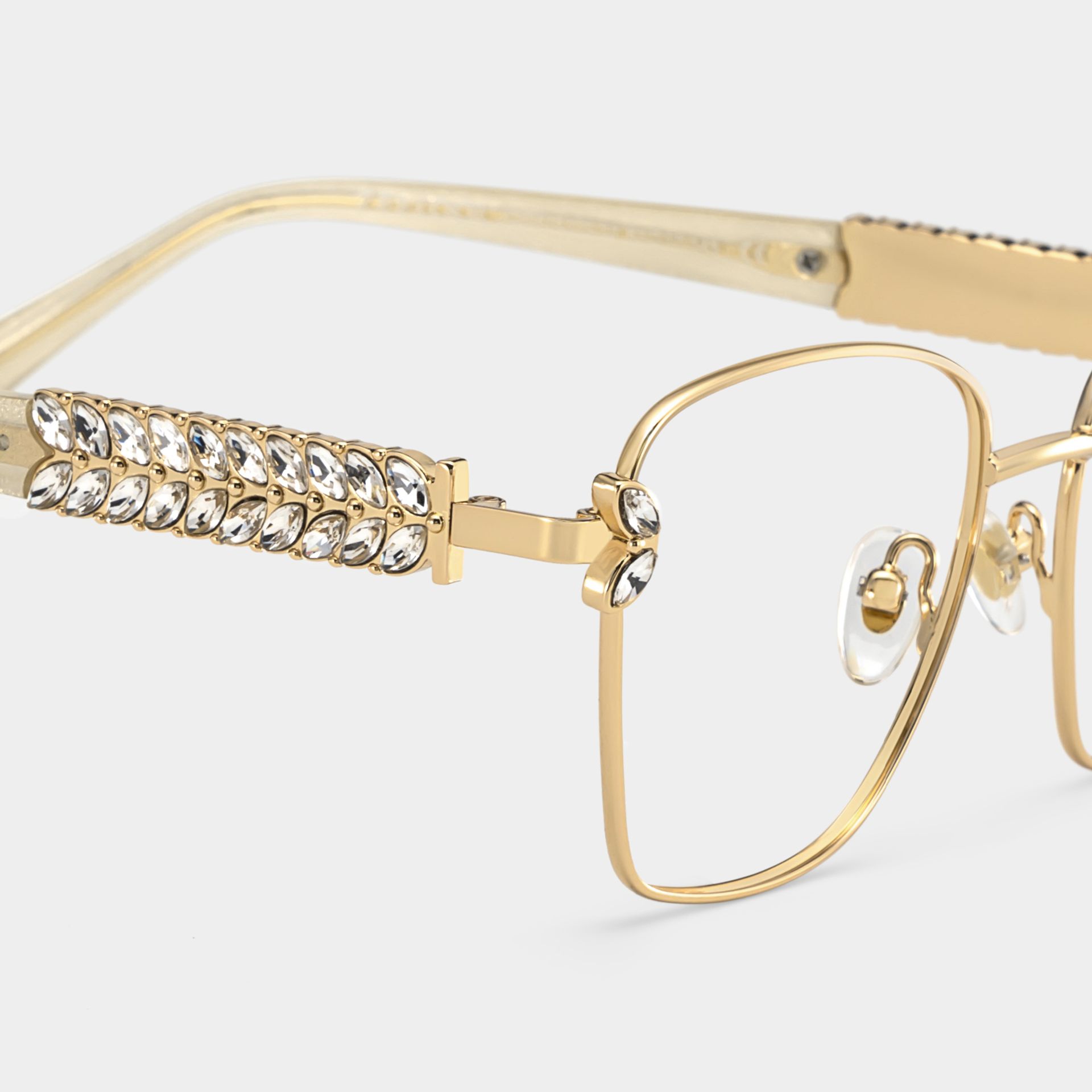 Rectangle Gold Eyeglasses- Ellie Metal Frame Glasses4